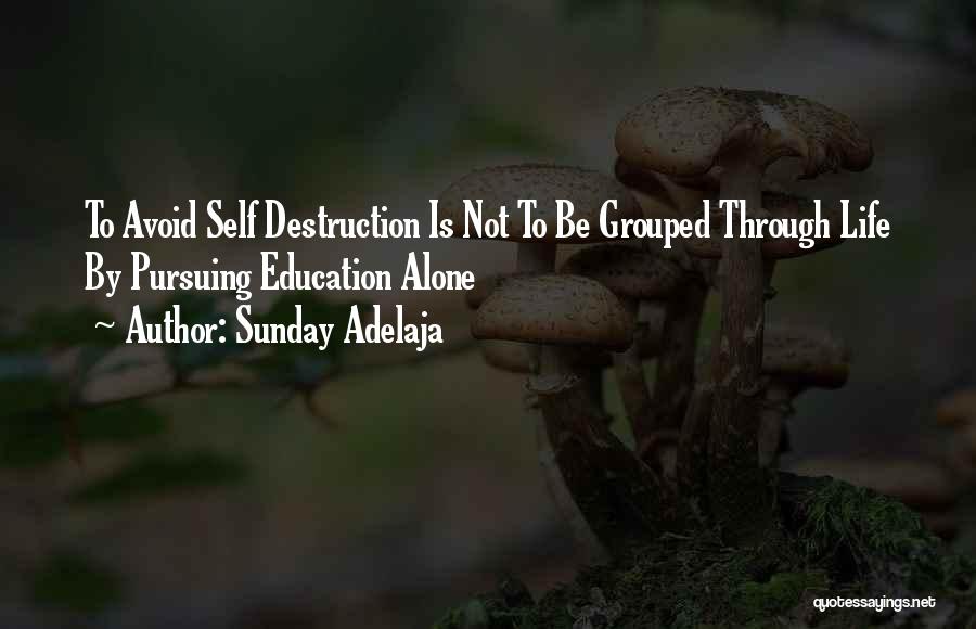 Sunday Adelaja Quotes: To Avoid Self Destruction Is Not To Be Grouped Through Life By Pursuing Education Alone