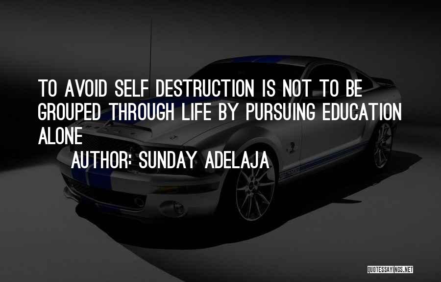 Sunday Adelaja Quotes: To Avoid Self Destruction Is Not To Be Grouped Through Life By Pursuing Education Alone