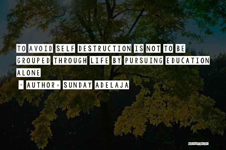 Sunday Adelaja Quotes: To Avoid Self Destruction Is Not To Be Grouped Through Life By Pursuing Education Alone
