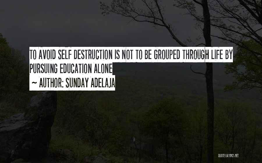 Sunday Adelaja Quotes: To Avoid Self Destruction Is Not To Be Grouped Through Life By Pursuing Education Alone