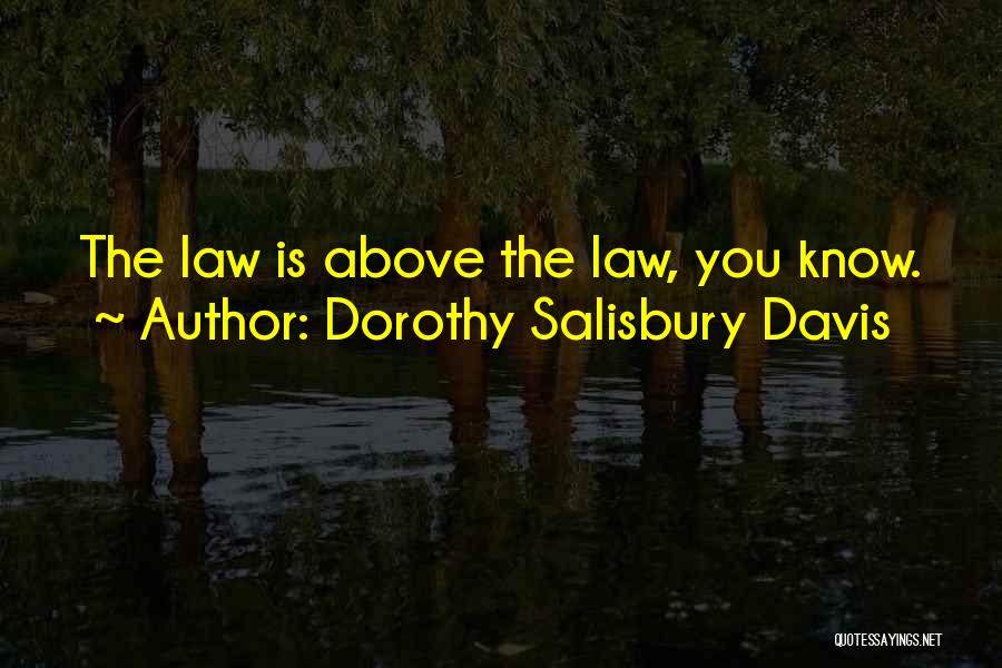 Dorothy Salisbury Davis Quotes: The Law Is Above The Law, You Know.