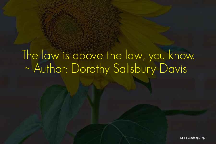 Dorothy Salisbury Davis Quotes: The Law Is Above The Law, You Know.