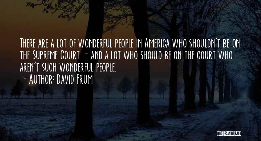 David Frum Quotes: There Are A Lot Of Wonderful People In America Who Shouldn't Be On The Supreme Court - And A Lot