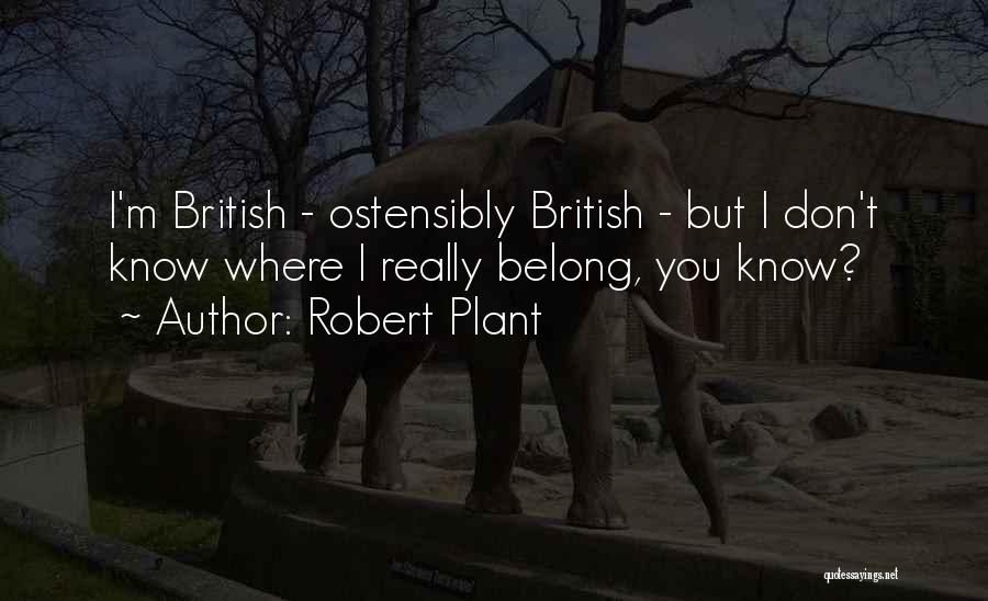 Robert Plant Quotes: I'm British - Ostensibly British - But I Don't Know Where I Really Belong, You Know?