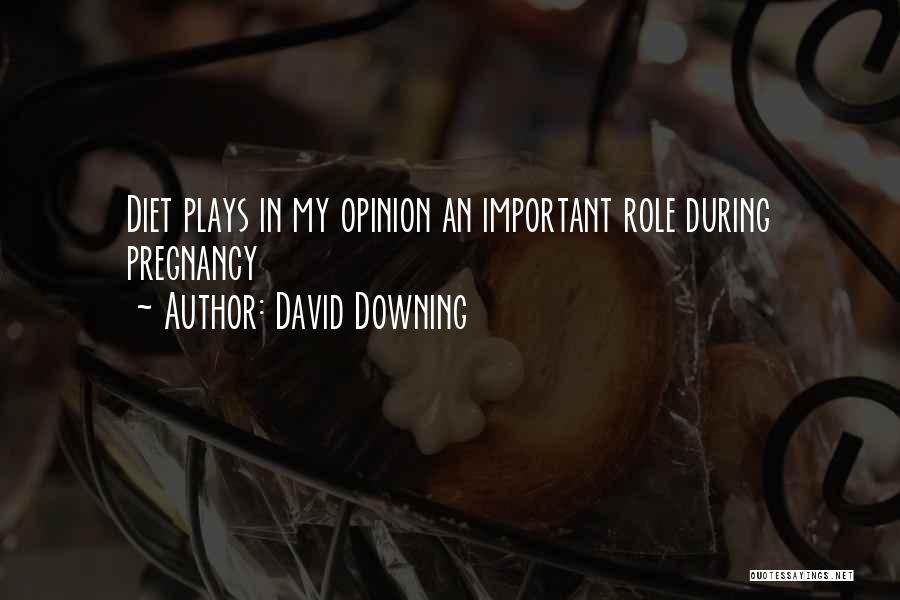 David Downing Quotes: Diet Plays In My Opinion An Important Role During Pregnancy