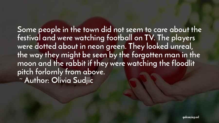 Olivia Sudjic Quotes: Some People In The Town Did Not Seem To Care About The Festival And Were Watching Football On Tv. The