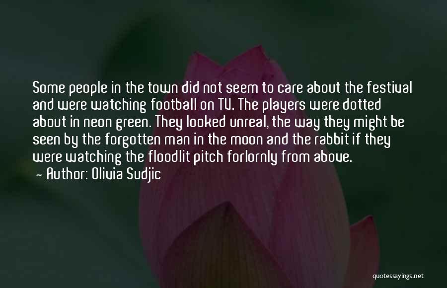 Olivia Sudjic Quotes: Some People In The Town Did Not Seem To Care About The Festival And Were Watching Football On Tv. The