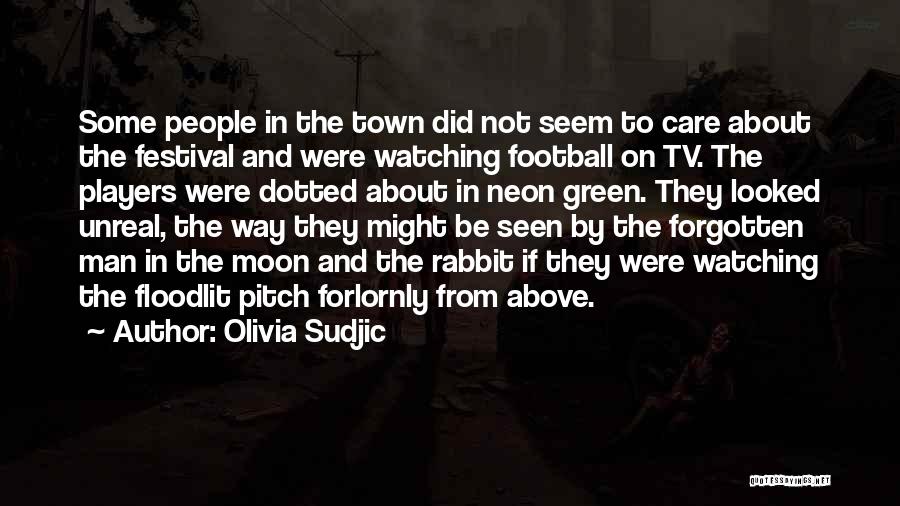 Olivia Sudjic Quotes: Some People In The Town Did Not Seem To Care About The Festival And Were Watching Football On Tv. The