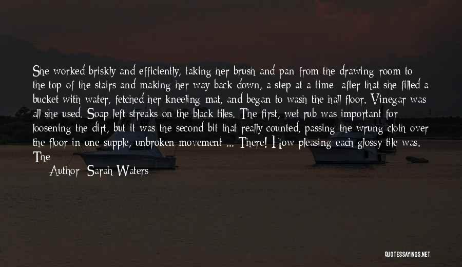Sarah Waters Quotes: She Worked Briskly And Efficiently, Taking Her Brush And Pan From The Drawing-room To The Top Of The Stairs And
