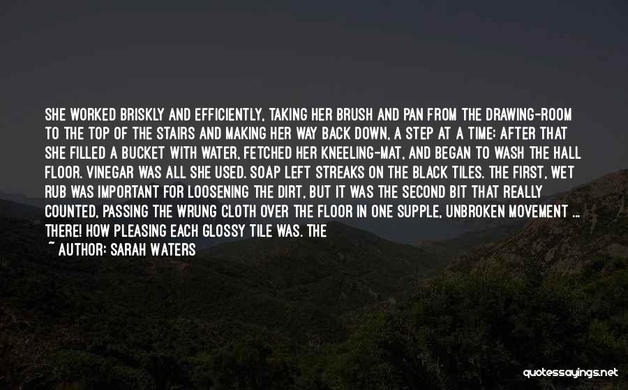 Sarah Waters Quotes: She Worked Briskly And Efficiently, Taking Her Brush And Pan From The Drawing-room To The Top Of The Stairs And