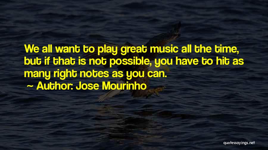 Jose Mourinho Quotes: We All Want To Play Great Music All The Time, But If That Is Not Possible, You Have To Hit