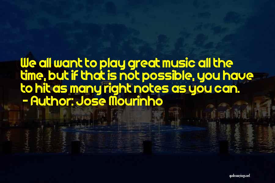 Jose Mourinho Quotes: We All Want To Play Great Music All The Time, But If That Is Not Possible, You Have To Hit