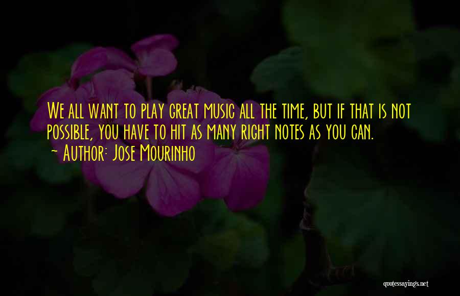 Jose Mourinho Quotes: We All Want To Play Great Music All The Time, But If That Is Not Possible, You Have To Hit
