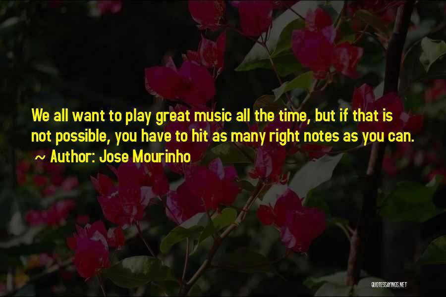 Jose Mourinho Quotes: We All Want To Play Great Music All The Time, But If That Is Not Possible, You Have To Hit