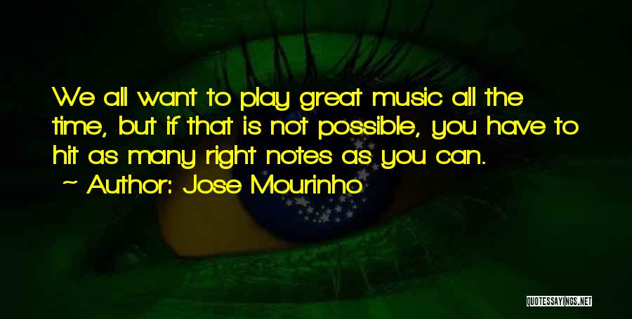 Jose Mourinho Quotes: We All Want To Play Great Music All The Time, But If That Is Not Possible, You Have To Hit