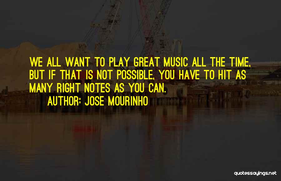 Jose Mourinho Quotes: We All Want To Play Great Music All The Time, But If That Is Not Possible, You Have To Hit