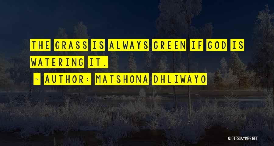 Matshona Dhliwayo Quotes: The Grass Is Always Green If God Is Watering It.