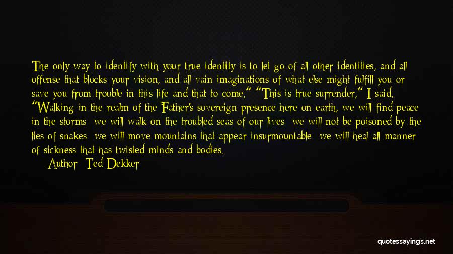 Ted Dekker Quotes: The Only Way To Identify With Your True Identity Is To Let Go Of All Other Identities, And All Offense