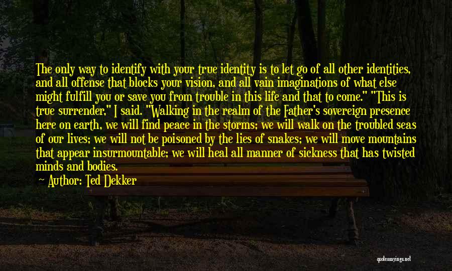Ted Dekker Quotes: The Only Way To Identify With Your True Identity Is To Let Go Of All Other Identities, And All Offense