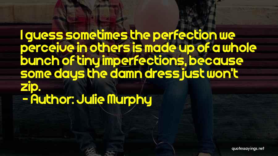 Julie Murphy Quotes: I Guess Sometimes The Perfection We Perceive In Others Is Made Up Of A Whole Bunch Of Tiny Imperfections, Because