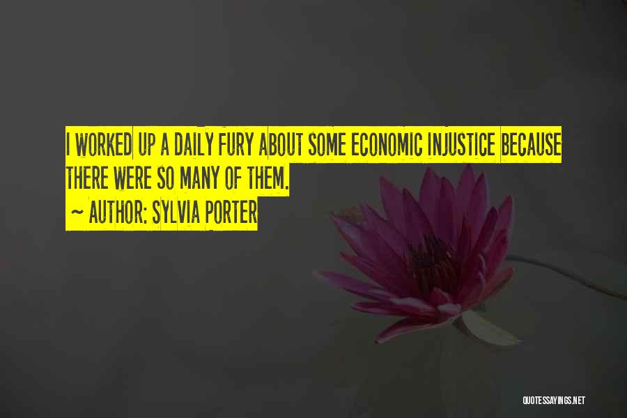 Sylvia Porter Quotes: I Worked Up A Daily Fury About Some Economic Injustice Because There Were So Many Of Them.