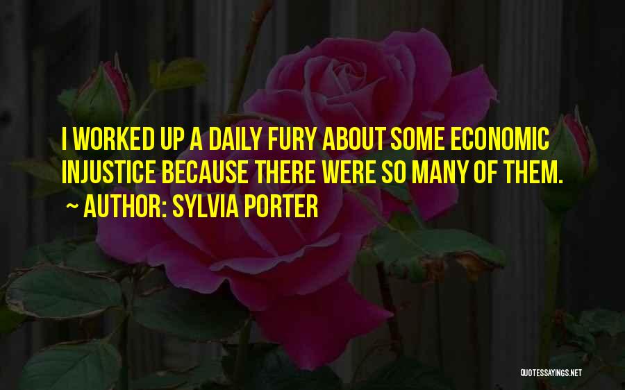 Sylvia Porter Quotes: I Worked Up A Daily Fury About Some Economic Injustice Because There Were So Many Of Them.