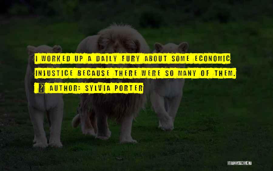 Sylvia Porter Quotes: I Worked Up A Daily Fury About Some Economic Injustice Because There Were So Many Of Them.