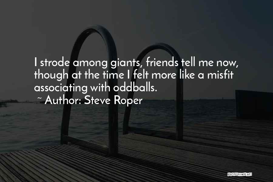 Steve Roper Quotes: I Strode Among Giants, Friends Tell Me Now, Though At The Time I Felt More Like A Misfit Associating With