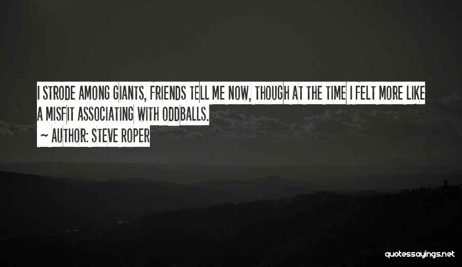 Steve Roper Quotes: I Strode Among Giants, Friends Tell Me Now, Though At The Time I Felt More Like A Misfit Associating With