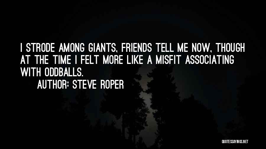 Steve Roper Quotes: I Strode Among Giants, Friends Tell Me Now, Though At The Time I Felt More Like A Misfit Associating With