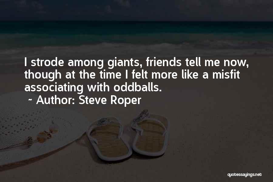 Steve Roper Quotes: I Strode Among Giants, Friends Tell Me Now, Though At The Time I Felt More Like A Misfit Associating With