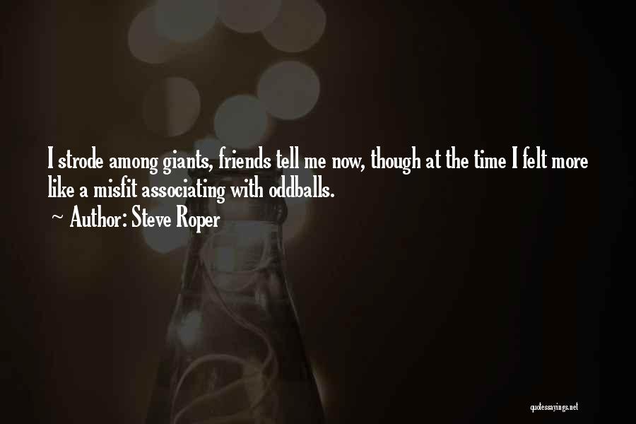 Steve Roper Quotes: I Strode Among Giants, Friends Tell Me Now, Though At The Time I Felt More Like A Misfit Associating With