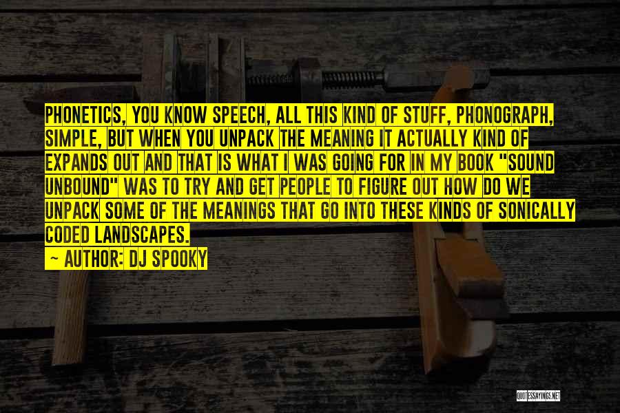DJ Spooky Quotes: Phonetics, You Know Speech, All This Kind Of Stuff, Phonograph, Simple, But When You Unpack The Meaning It Actually Kind