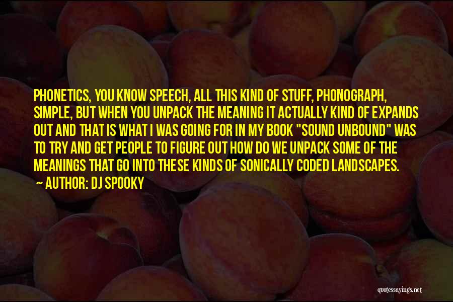 DJ Spooky Quotes: Phonetics, You Know Speech, All This Kind Of Stuff, Phonograph, Simple, But When You Unpack The Meaning It Actually Kind