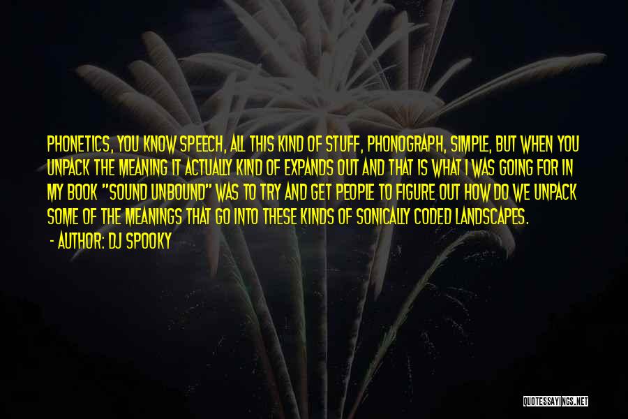 DJ Spooky Quotes: Phonetics, You Know Speech, All This Kind Of Stuff, Phonograph, Simple, But When You Unpack The Meaning It Actually Kind