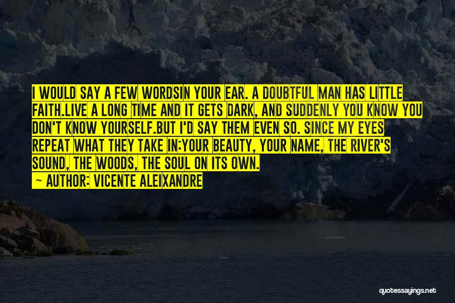 Vicente Aleixandre Quotes: I Would Say A Few Wordsin Your Ear. A Doubtful Man Has Little Faith.live A Long Time And It Gets
