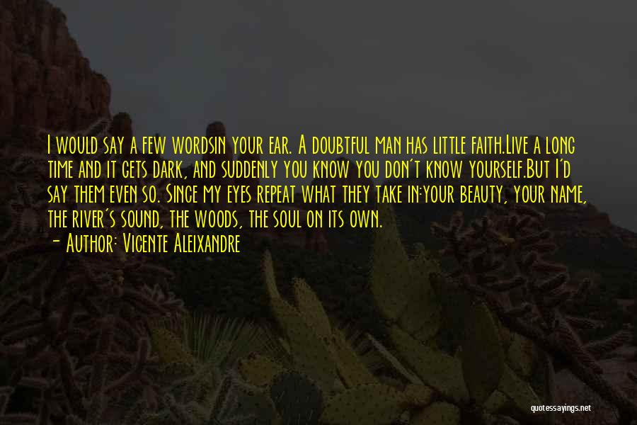 Vicente Aleixandre Quotes: I Would Say A Few Wordsin Your Ear. A Doubtful Man Has Little Faith.live A Long Time And It Gets