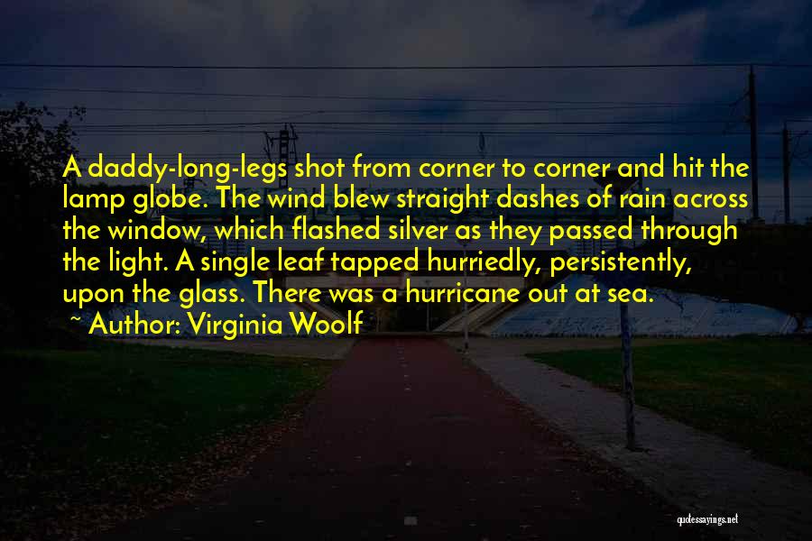 Virginia Woolf Quotes: A Daddy-long-legs Shot From Corner To Corner And Hit The Lamp Globe. The Wind Blew Straight Dashes Of Rain Across