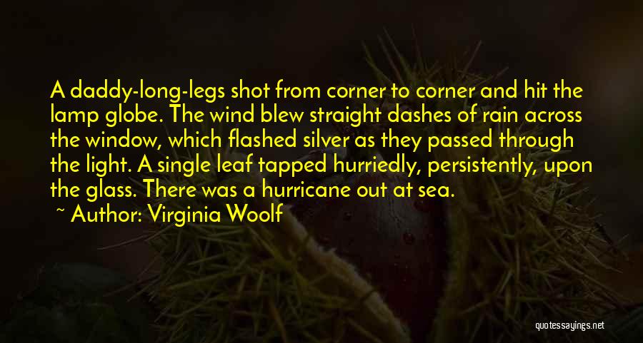 Virginia Woolf Quotes: A Daddy-long-legs Shot From Corner To Corner And Hit The Lamp Globe. The Wind Blew Straight Dashes Of Rain Across