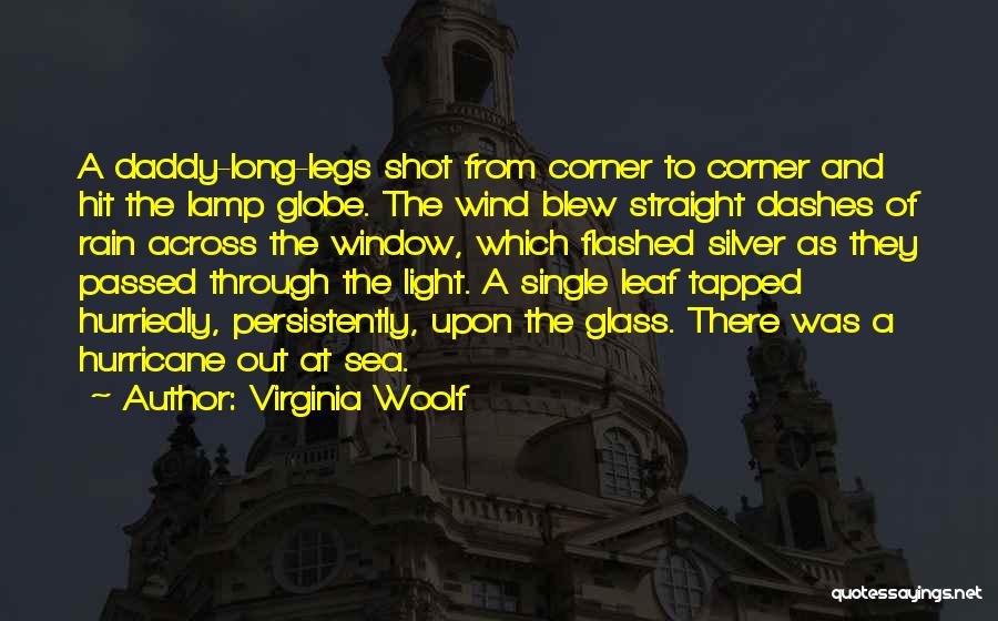 Virginia Woolf Quotes: A Daddy-long-legs Shot From Corner To Corner And Hit The Lamp Globe. The Wind Blew Straight Dashes Of Rain Across