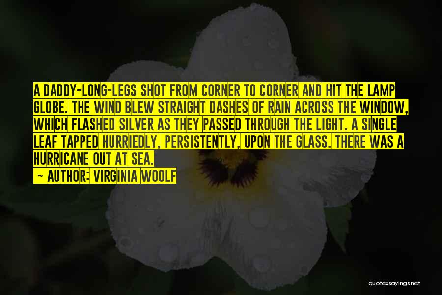 Virginia Woolf Quotes: A Daddy-long-legs Shot From Corner To Corner And Hit The Lamp Globe. The Wind Blew Straight Dashes Of Rain Across