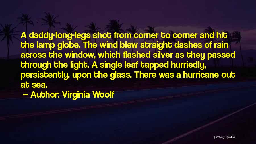 Virginia Woolf Quotes: A Daddy-long-legs Shot From Corner To Corner And Hit The Lamp Globe. The Wind Blew Straight Dashes Of Rain Across