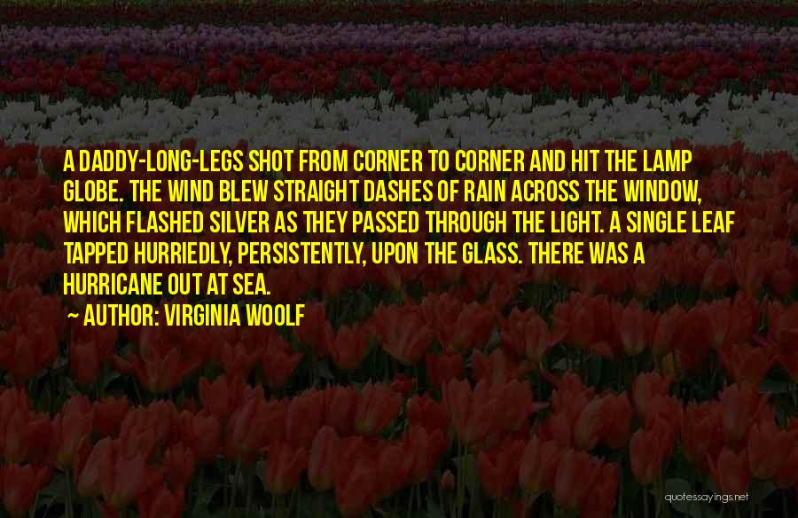 Virginia Woolf Quotes: A Daddy-long-legs Shot From Corner To Corner And Hit The Lamp Globe. The Wind Blew Straight Dashes Of Rain Across