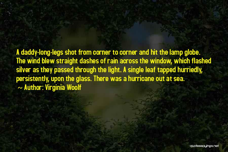 Virginia Woolf Quotes: A Daddy-long-legs Shot From Corner To Corner And Hit The Lamp Globe. The Wind Blew Straight Dashes Of Rain Across