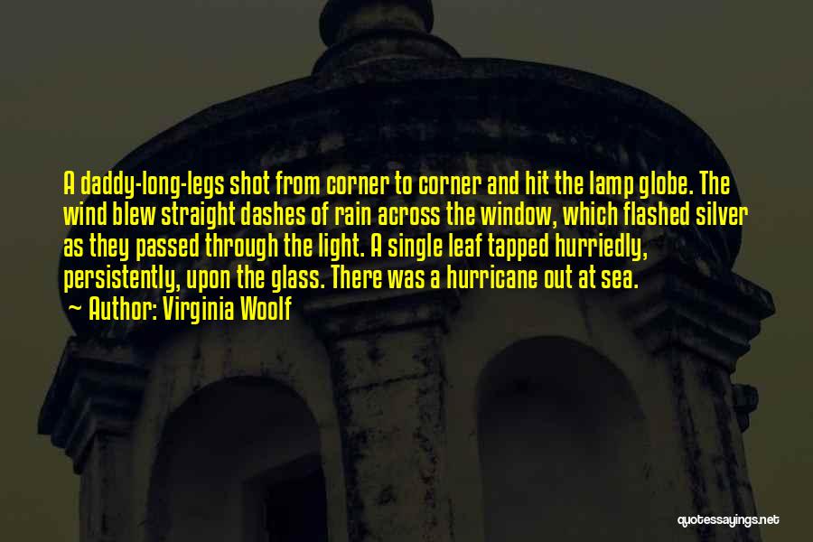 Virginia Woolf Quotes: A Daddy-long-legs Shot From Corner To Corner And Hit The Lamp Globe. The Wind Blew Straight Dashes Of Rain Across