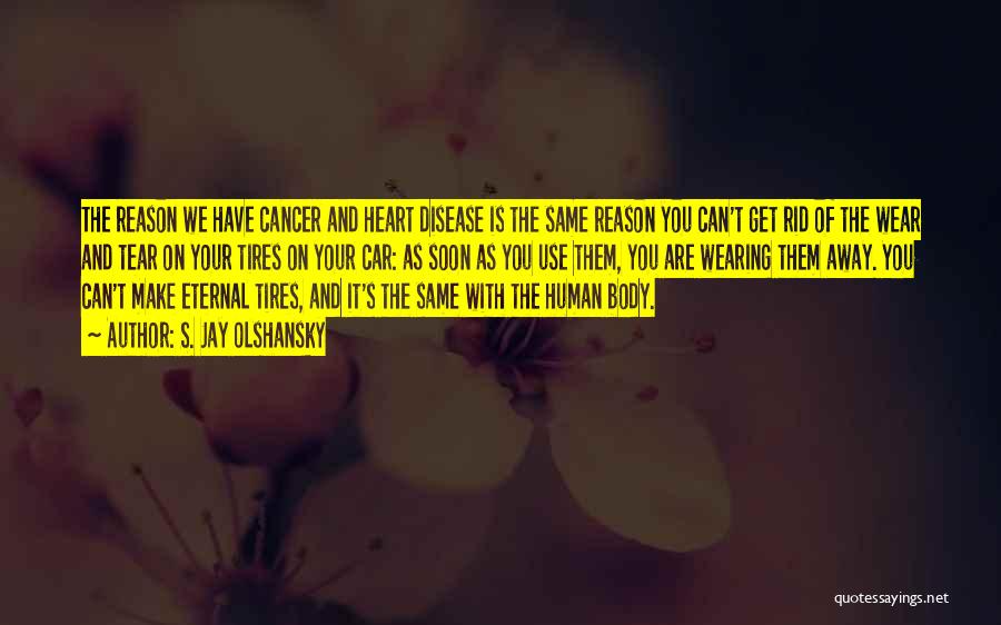 S. Jay Olshansky Quotes: The Reason We Have Cancer And Heart Disease Is The Same Reason You Can't Get Rid Of The Wear And