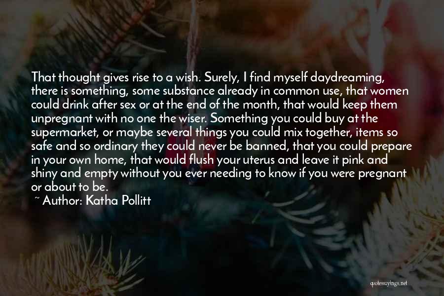 Katha Pollitt Quotes: That Thought Gives Rise To A Wish. Surely, I Find Myself Daydreaming, There Is Something, Some Substance Already In Common