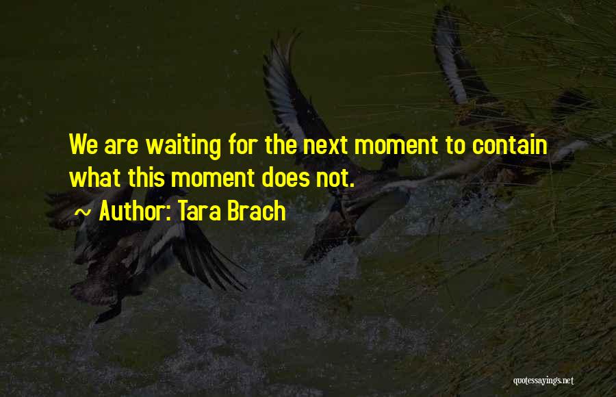 Tara Brach Quotes: We Are Waiting For The Next Moment To Contain What This Moment Does Not.
