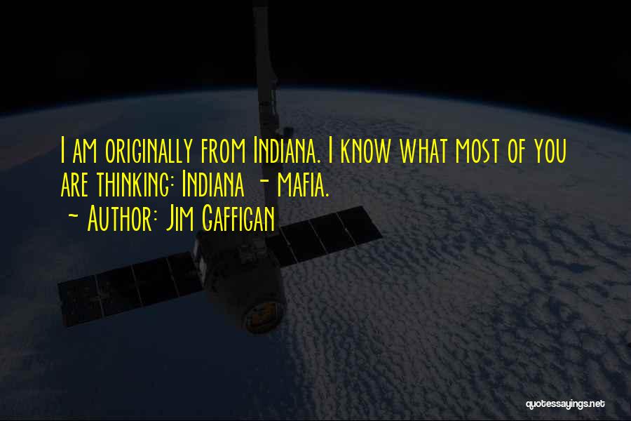 Jim Gaffigan Quotes: I Am Originally From Indiana. I Know What Most Of You Are Thinking: Indiana - Mafia.