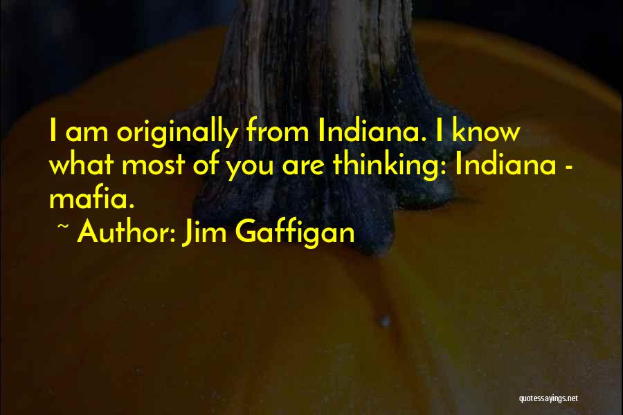 Jim Gaffigan Quotes: I Am Originally From Indiana. I Know What Most Of You Are Thinking: Indiana - Mafia.
